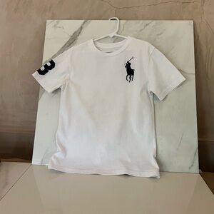 POLO RALPH LAUREN BOYS SHIRT WHITE  SHORT SLEEVE